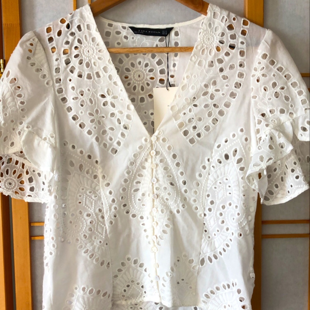 White Bohemian Short Sleeve - Petite Small